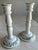 Simple and sweet hand-painted candlestick holders from Italy. Matching in style and design with one having a green rim and...