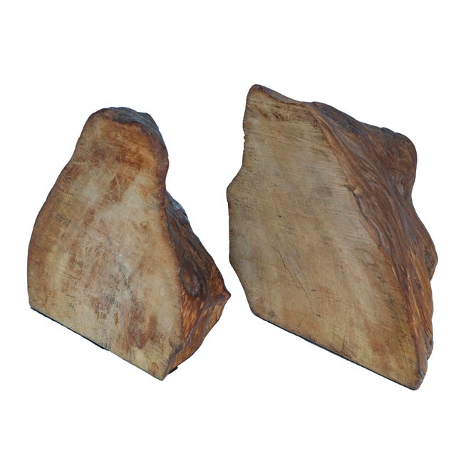 Pr. Vintage Organic Wooden Bookends For Sale - Image 10 of 10