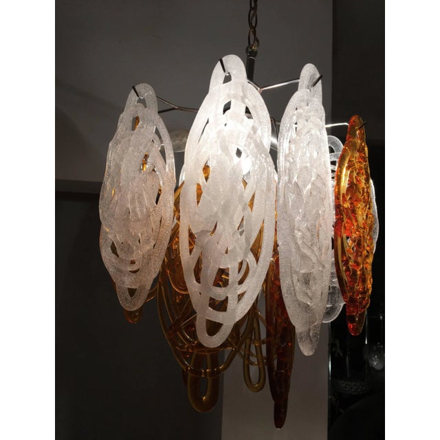 1960s Italian Brown and White Murano Glass Pendant Lamp, 1960s For Sale - Image 5 of 6