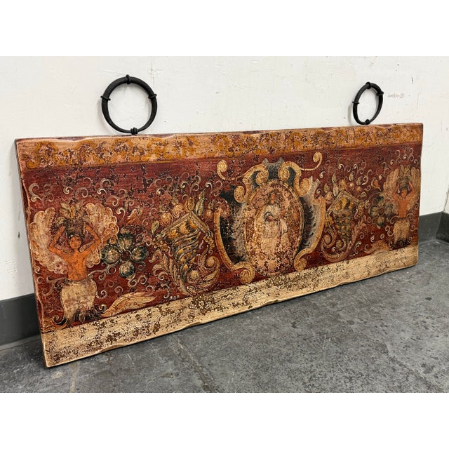 Rustic Peninsula Home Collection for Horchow Hand-Painted Horizontal Medallion Wall Panel For Sale - Image 3 of 12