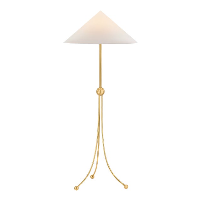Mitzi Katya 25.5 in. 1 Light Floor Lamp in Aged Brass Finish For Sale