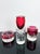 Rare three-piece art glass set designed by Jaroslav Svoboda (1937–2009) for the renowned Škrdlovice glassworks,...