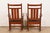 Stickley Harvey Ellis Collection Mission Arts & Crafts Inlaid Cherry Wood and Leather Rocking Chairs, Pair For Sale - Image 10 of 12