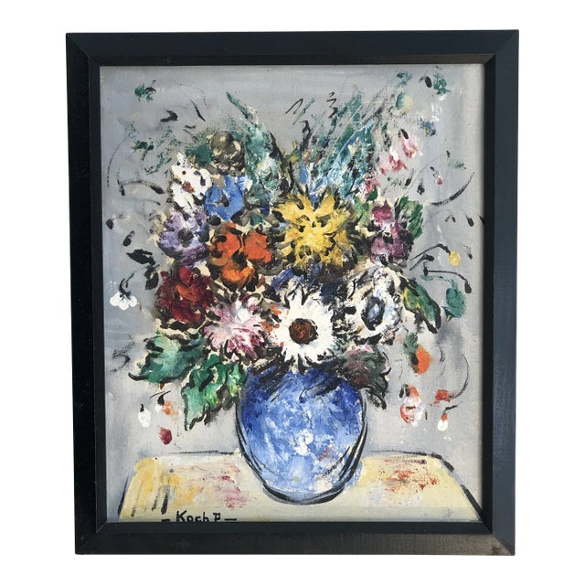 Vintage Impressionist Still Life, Oil on Canvas -- Framed For Sale