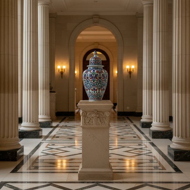 The Sultan’s Robe This Handmade Ceramic Grand Shah Vase is designed to dress your home in imperial luxury. At 60 cm, it...