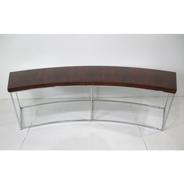 Thayer Coggin Milo Baughman Rosewood Chrome Sofa Table for Thayer Coggin For Sale - Image 4 of 11