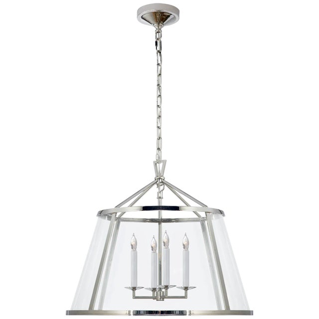 Chapman & Myers for Visual Comfort Signature Darlana 24" Pendant in Polished Nickel with Clear Glass For Sale