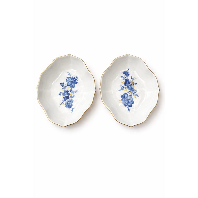 Vintage Miniature Bowls with Blue Floral Motif from Meissen Porcelain, 1970s, Set of 2 For Sale - Image 6 of 6