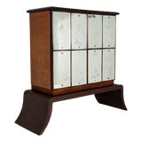 Art Nouveau Bar Cabinet in Wood and Mirror, 1930s For Sale