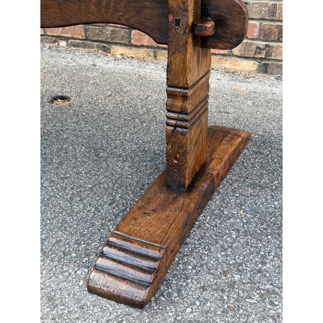 19th Century Oak Trestle Table For Sale - Image 13 of 13