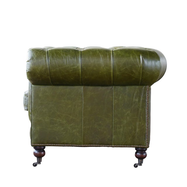 2020s Adoorne Chesterfield Leather Loveseat For Sale - Image 5 of 6
