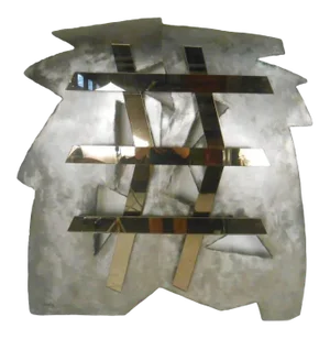 Mirrored Modernist Metal Wall Sculpture by Deidre Selig