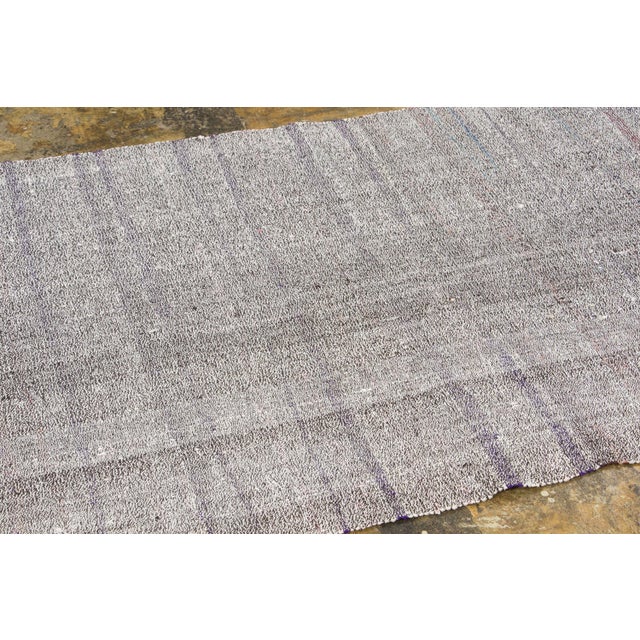 1950s Vintage Chaput Kilim Wool Runner With Textural Stripes by Rug & Kilim, 1950-1959 For Sale - Image 5 of 9