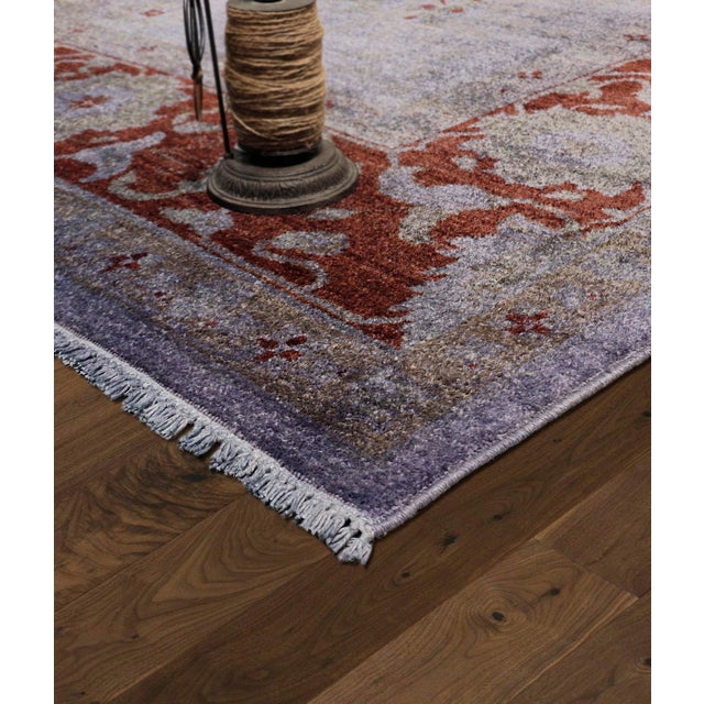 Traditional Pasargad Home Overdye Purple Wool Area Rug, 9' 3'' X 12' 1'' For Sale - Image 3 of 5
