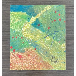 Don Ahn, Gestural Abstraction, Miniature Abstract Expressionist Korean Modernist Painting, 1986 For Sale