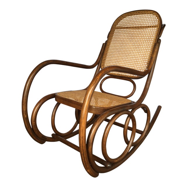 Bentwood and Cane Double Circles Rocking Chair Chairish