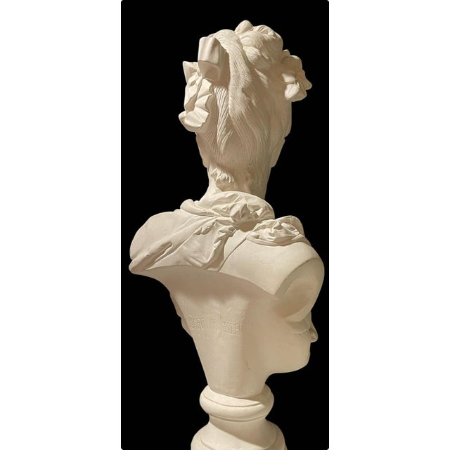 Mid 19th Century Plaster Bust of a Young Lady by A. Carrier Belleuse For Sale - Image 14 of 15