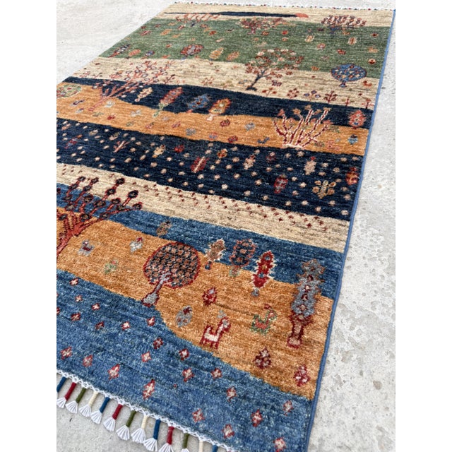 Green Persian Style Gabbeh Rug, 03'01 X 04'10 For Sale - Image 6 of 12
