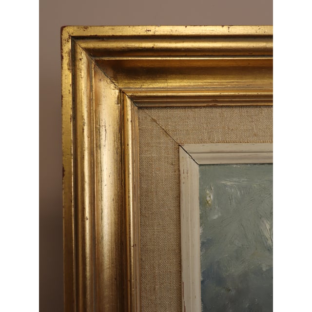 1952 Mid-Century Modern 'By the Waterbank' Vintage Swedish Expressive Landscape Oil Painting, Framed For Sale - Image 6 of 14