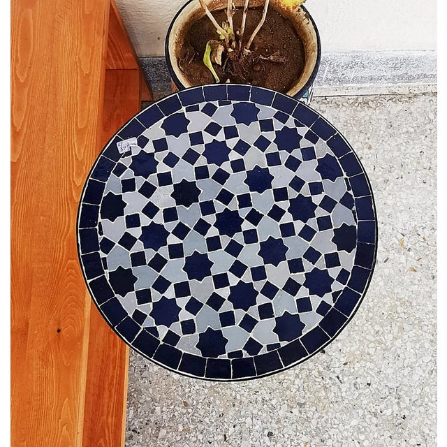 Ke7la' Handmade Black & Gray Coffee Table With Mosaic Artwork For Sale - Image 4 of 6