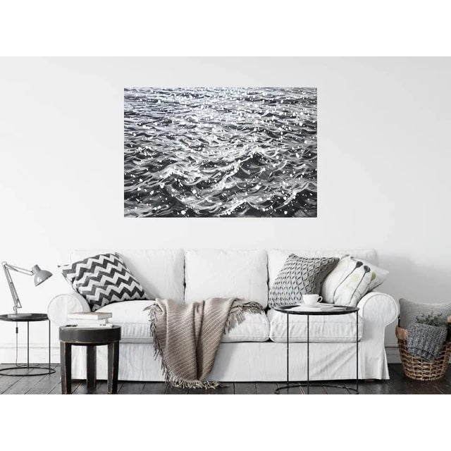 Textile The Silence of the Ocean 2. Original Contemporary Painting For Sale - Image 7 of 9