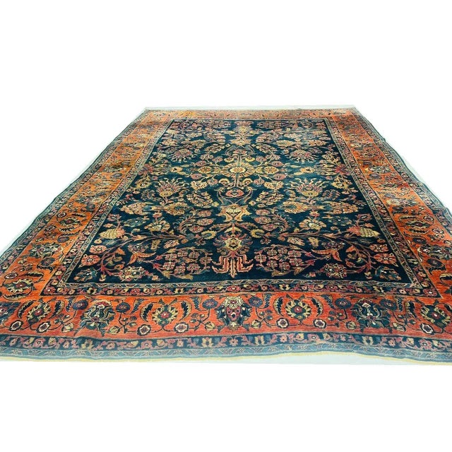 Navy Blue Persian Antique Sarouk For Sale - Image 12 of 12