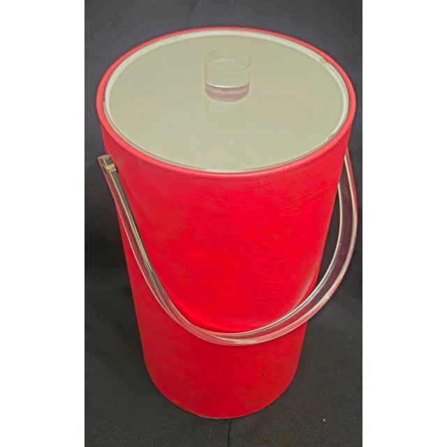 Mid-Century Modern 1960s Morgan Design Bucket Brigade 15" Tall Red Ice Bucket For Sale - Image 3 of 18