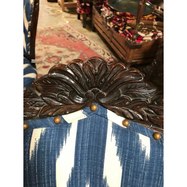 Wood Antique 19th C. Magesy Abercorn Rococo Ikat Upholstered Side Chairs - a Pair For Sale - Image 7 of 10