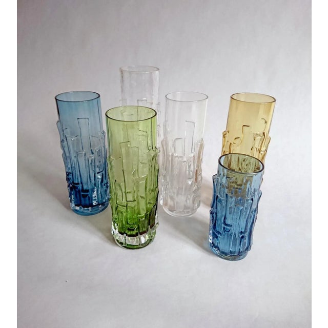 Mid-Century Modern Mid-Century Glass Bark Vases by Bo Borgström for Åseda, 1960s, Set of 6 For Sale - Image 3 of 11