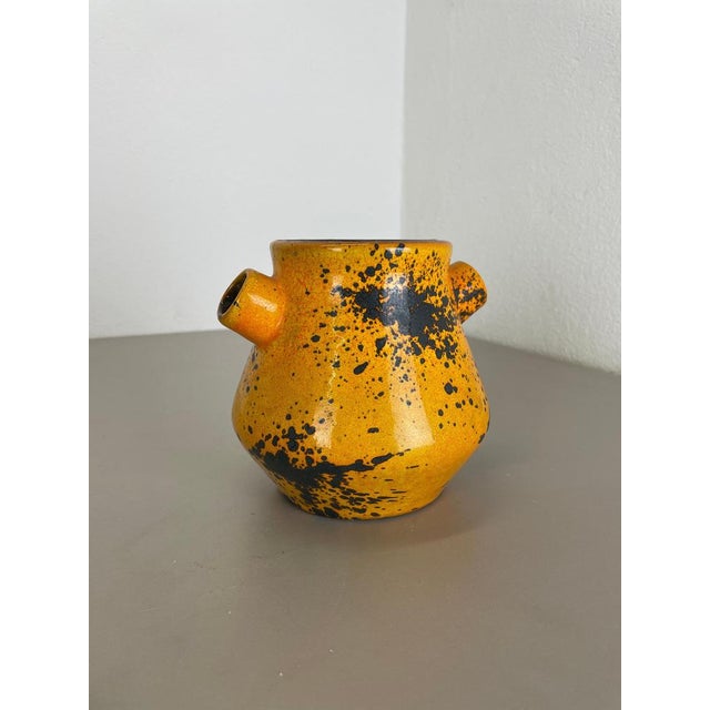 Vintage German Orange Ceramic Studio Pottery Vase from Marei Ceramics, 1970s For Sale - Image 3 of 18