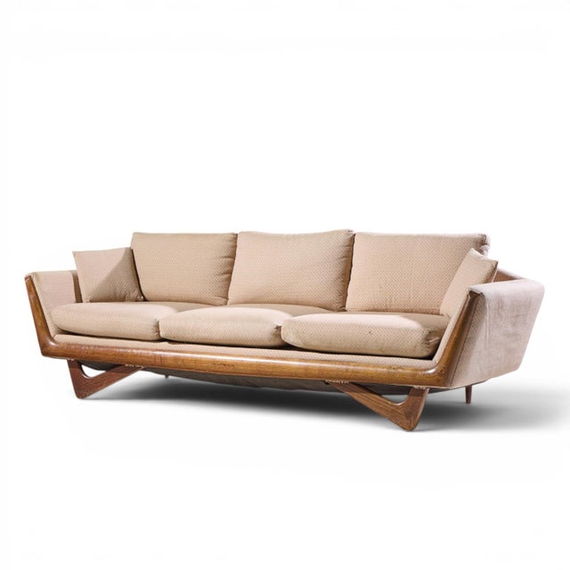 Mid-Century Modern Adrian Pearsall Style Mid Century Walnut Gondola Sofa For Sale - Image 3 of 9
