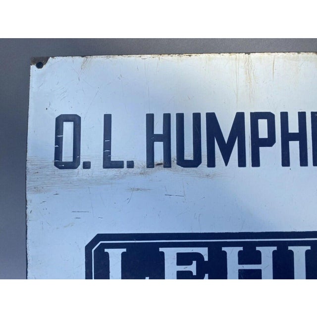 Vintage Antique Porcelain Advertising Sign Lehigh Cement Humphrey Co. In original estate fresh uncleaned condition showing...