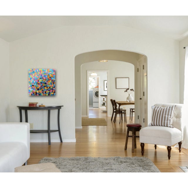 Textile Wave - Impasto Colorful Thick Paint Abstract Painting Original Artwork by Shiri Phillips For Sale - Image 7 of 9