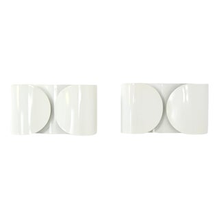 White Foglio Wall Lamps by Tobia & Afra Scarpa for Flos, 1960s, Set of 2 For Sale