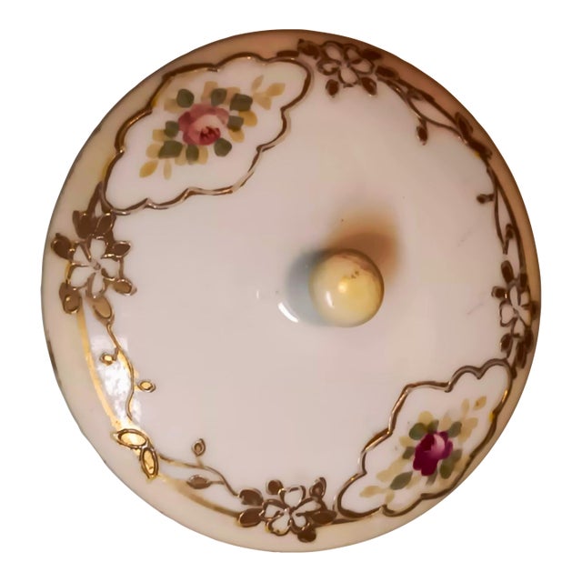 Antique Nippon Morimura 1891~1921 Button, Trinket, Porcelain Pedestal Dish. For Sale