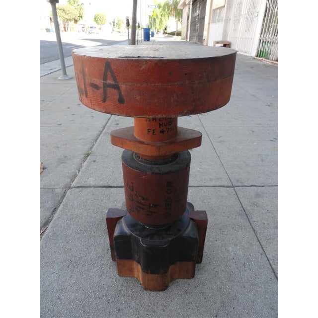 Red Industrial Wood Foundry Pattern Mold for Shear Pin Hub – Sculptural Architectural Artifact For Sale - Image 8 of 9