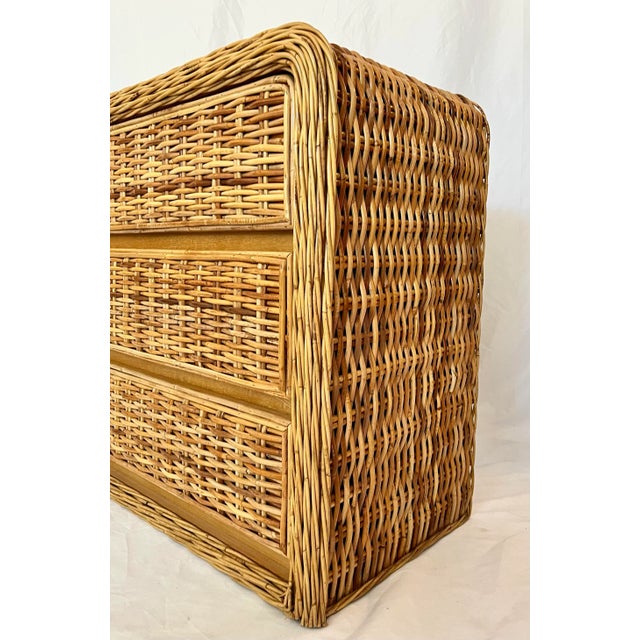 Vintage Woven Reed Rattan Wicker Chest of Drawers For Sale - Image 11 of 13