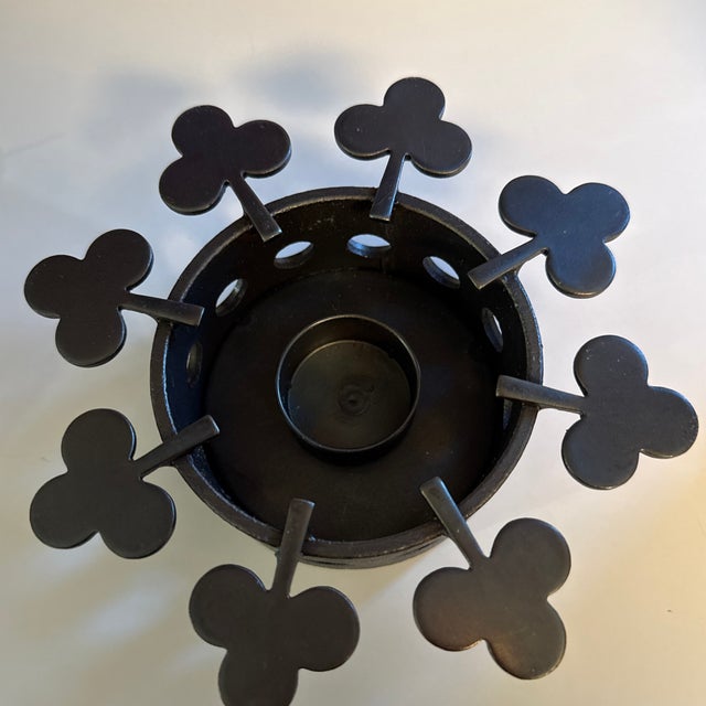 Metal 1970s Bertil Vallien for Boda Smide Brutalist Wrought Iron Clover Teapot Warmer - W/Original Box For Sale - Image 7 of 10