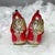 Victorian Christmas Pair of Antique German Mercury Glass Santa Claus Ornaments Holding Christmas Trees For Sale - Image 3 of 7