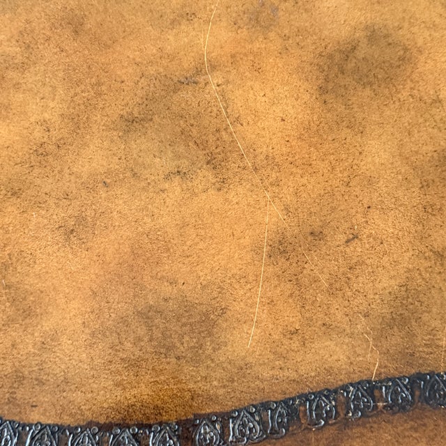 Brown Maitland Smith Leather Top Table For Sale - Image 8 of 12