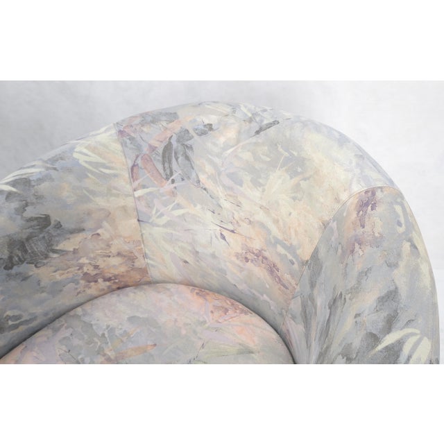 Gray Pair Mid-Century Modern Milo Baughman Thayer Cogging Swivel Barrel Lounge Chairs For Sale - Image 8 of 18