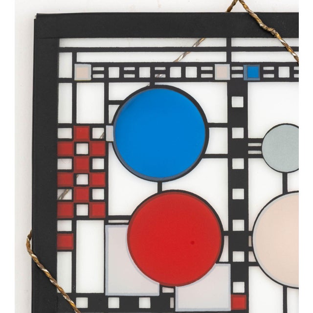 Glass After Frank Lloyd Wright Avery Coonley House Design Glass Panel For Sale - Image 7 of 8