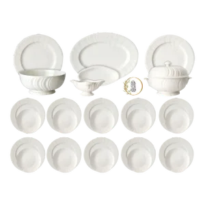 French Gien White Porcelain Dinner Set | Service for 10
