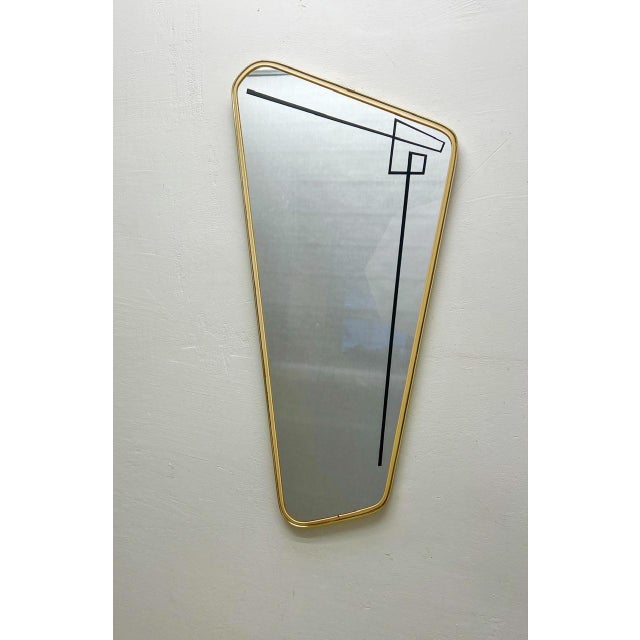Atomic Asymmetric Mirror with Geometric Lines, 1960s For Sale - Image 4 of 10
