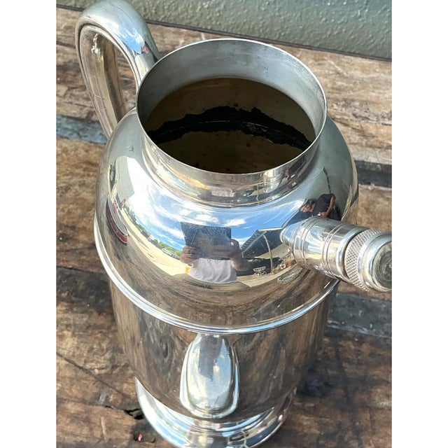 Vintage Art Deco Silver Plate Cocktail Pitcher For Sale - Image 9 of 12