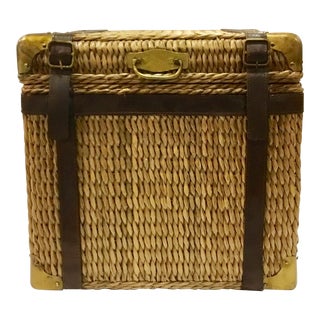 Organic Modern Rattan Trunk Table For Sale