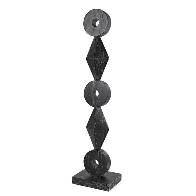 Not Yet Made - Made To Order NOIR Totem Sculpture, Cinder Black For Sale - Image 5 of 6