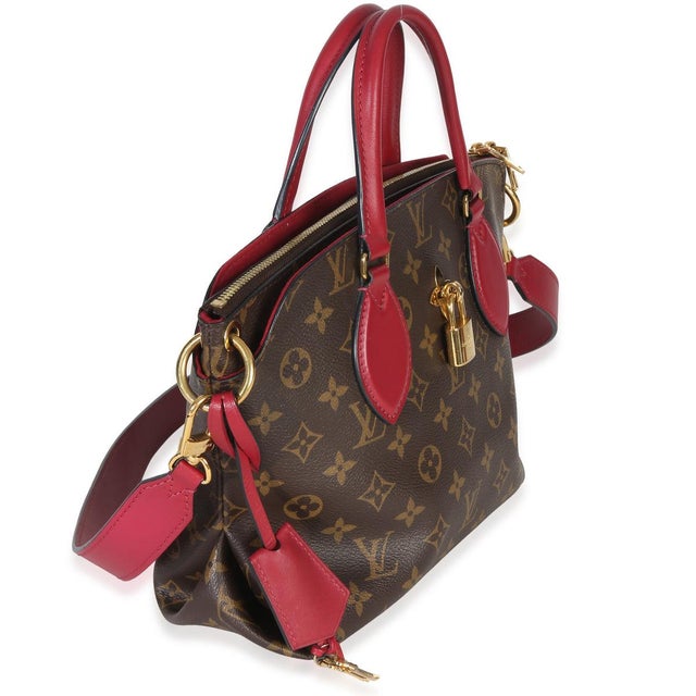 Contemporary Bordeaux Monogram Canvas Flower Zipped Tote PM For Sale - Image 3 of 8