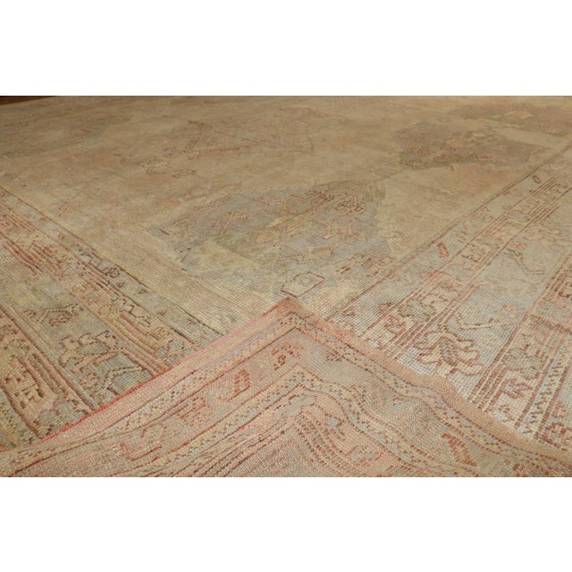 Early 20th Century Zabihi Collection Muted Antique Turkish Oushak Rug - 11'2" x 16'5" For Sale - Image 5 of 11
