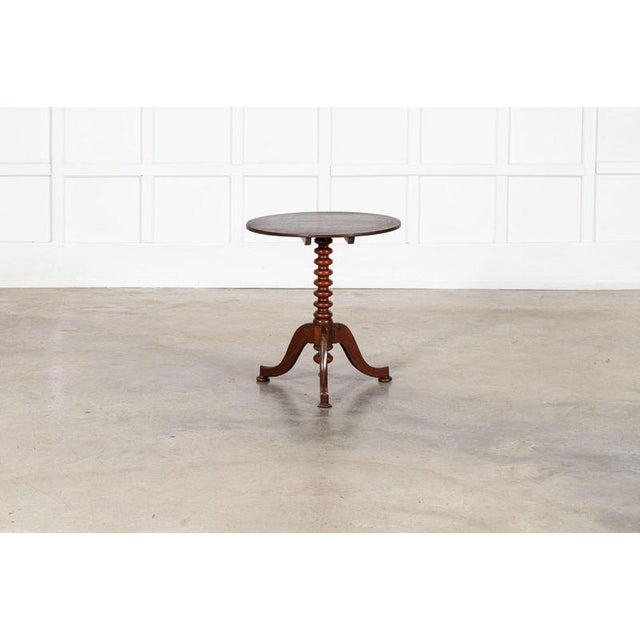 Antique English Tilt Top Bobbin Occasional Table in Mahogany, 1870 For Sale - Image 9 of 12